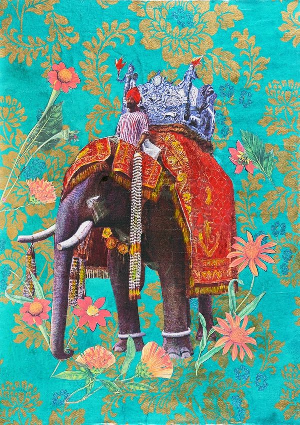 Glitzerkarte Elephant